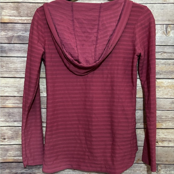 IBEX Wool Blend Long Sleeve V-Neck Hoodie Small Pink  B2 - Picture 6 of 7